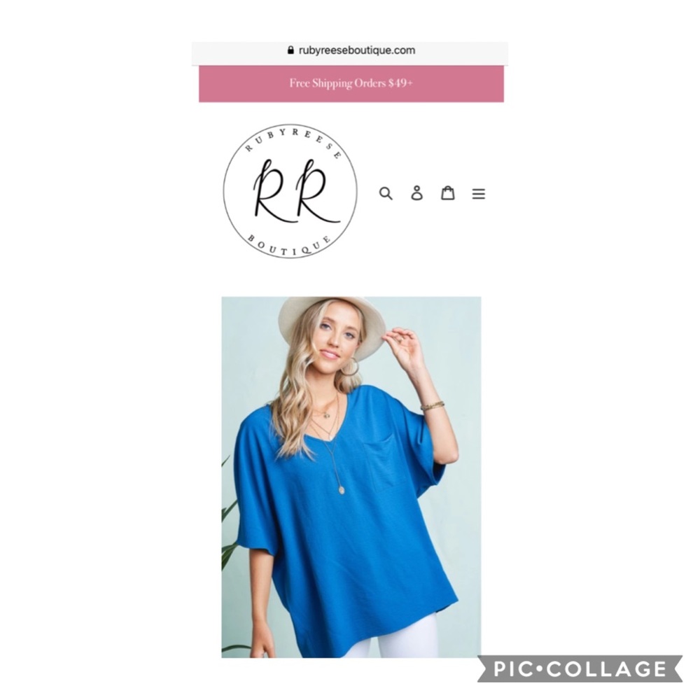 Blue Textured Flare Oversized Tee